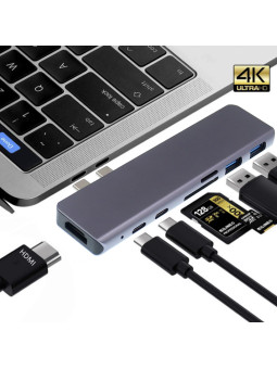 Adapter 7w1 HUB USB-C HDMI...