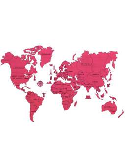 Drewniana Mapa Świata na...